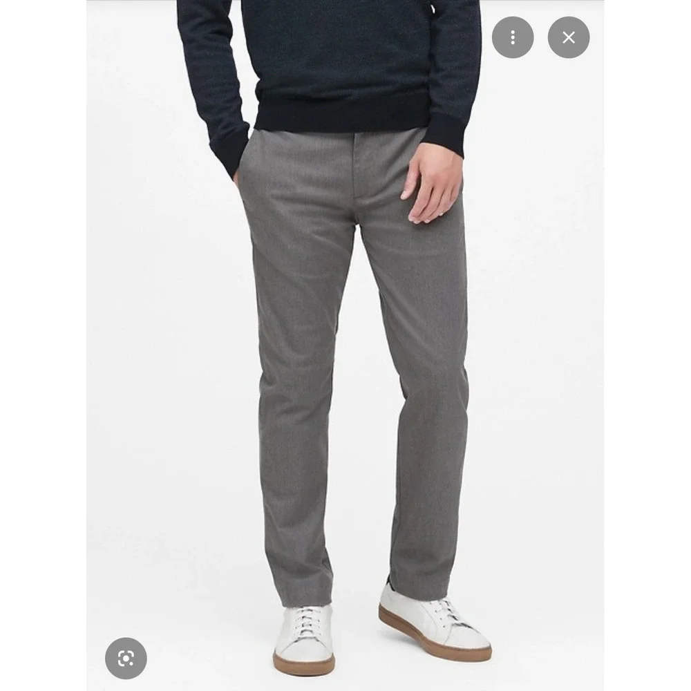 Banana Republic Emerson Chino Pants Mens 34x30 Charcoal Gray Straight Leg Cotton